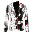 thumbnail image 3 of FAOWME Men's Christmas Suit Jacket Long Sleeved Lapel Buttons Xmas Printed Fashion Comfortable Coats Tops For Holiday Daily Wear White L, 3 of 3