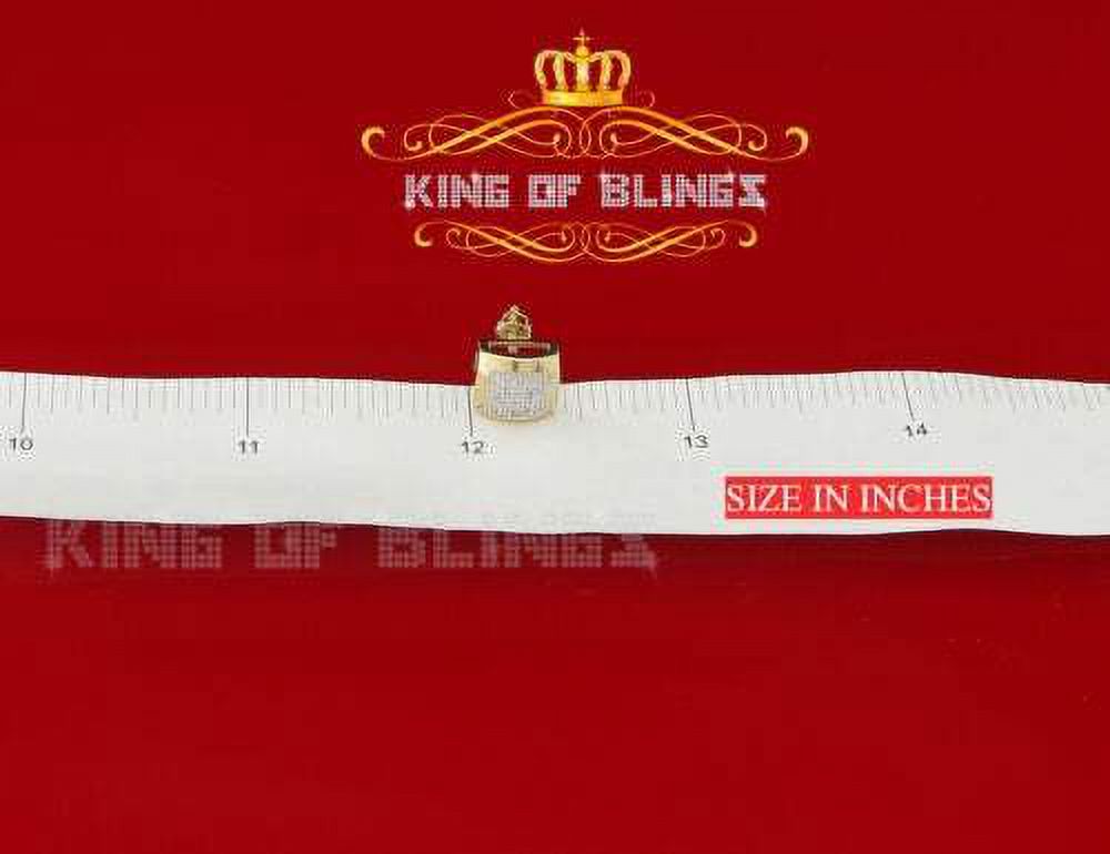 King of Bling's 0.15ct Diamond 925 Sterling Silver Yellow Stud Women's/ Men's Square Earrings