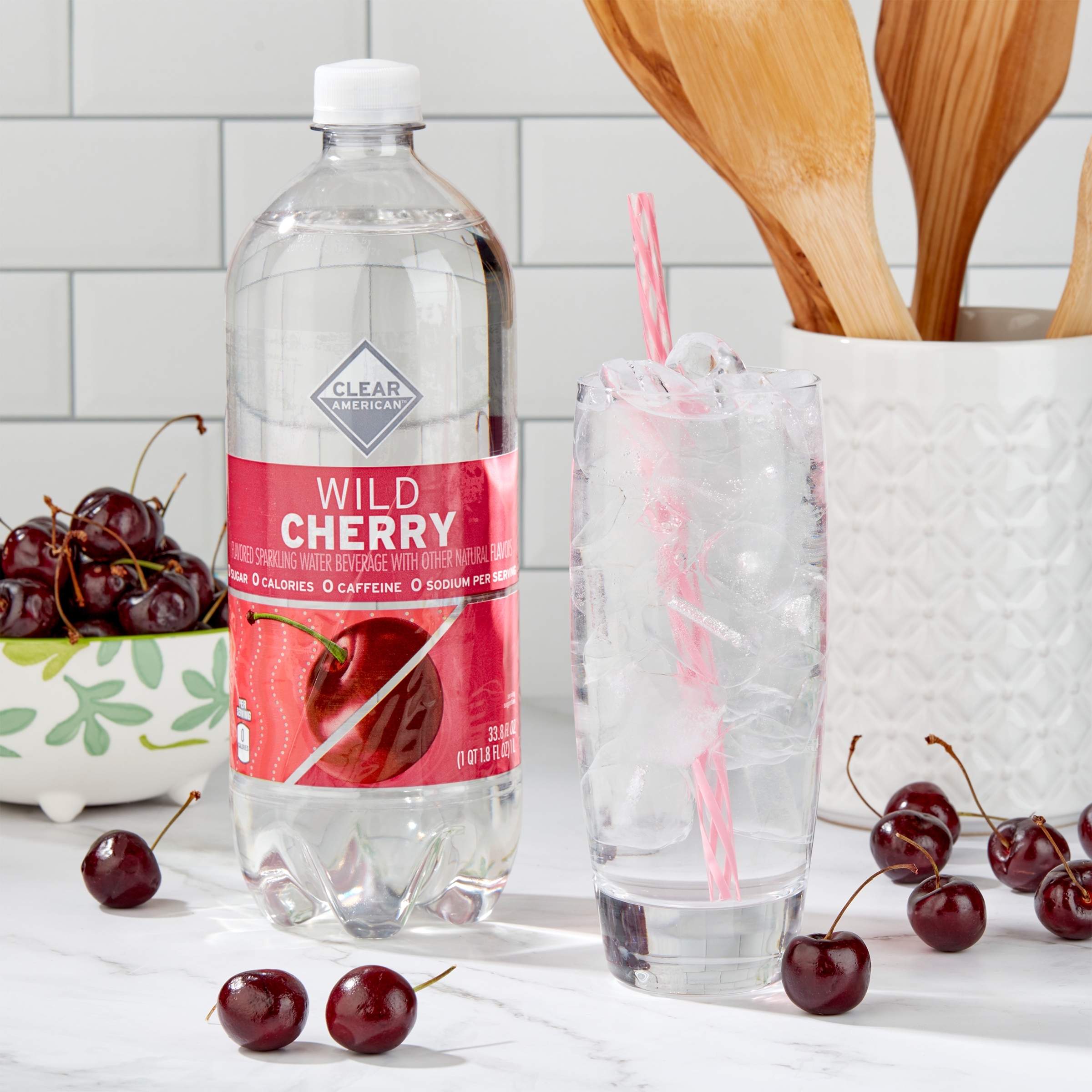 Clear American Sparkling Water, Wild Cherry, 33.8 fl oz - image 2 of 7