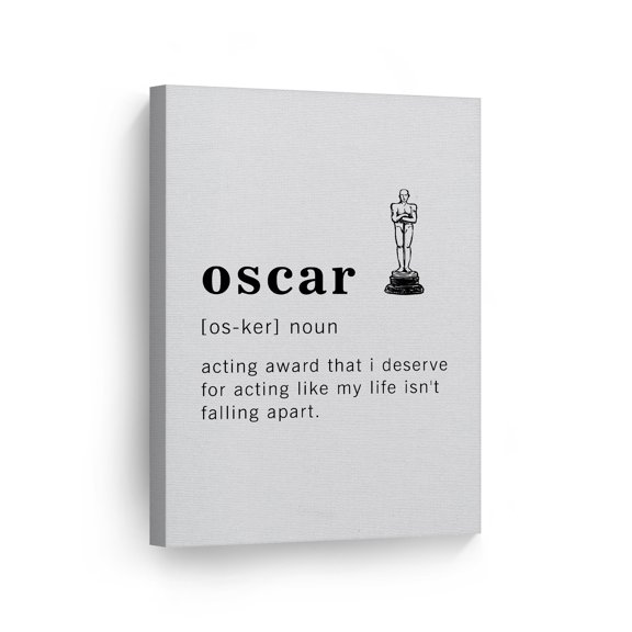 Smile Art Design Funny Noun Dictionary Definition of Oscar Canvas Print Inspirational Quote Sign Office Living Room Bedroom Bathroom Wall Decor Wall Art Home Decor Ready to Hang Made in USA 12x8