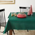 thumbnail image 4 of Violet Linen Christmas Novelties Ribbed Striped Pattern Polyester Jacquard Tablecloths, 60" X 120", Green, 4 of 4