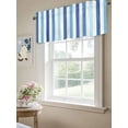 thumbnail image 6 of Valances for Windows Ombre Blue Stripes Rod Pocket Cafe Window Treatments Valance Curtains for Kitchen Bathroom Laundry Basement Windows 60"x14", 6 of 9