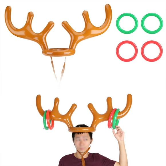 Inflatable Reindeer Hat Toss Game Xmas Holiday Party Toys Gift
