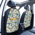 thumbnail image 3 of Fuzoiu Watercolor Leaves Print 2 Pack Kick Mat Back Seat Protector With 3 Storage Pockets, Universal Car Seat Back Organizer For Kids Pets, Waterproof Backseat Protector For Most Car, 3 of 8