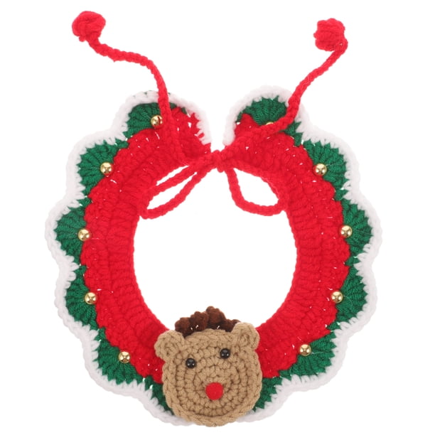 KAKOWELY Adorable bufanda para mascotas con elementos navideños, cálida bufanda para perros y gatos, accesorio decorativo para gatitos.