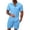 Light Blue, variant on BLTIBY Mens 2 Pieces Outfits Texture Short Sleeve Button down Lapel Shirts and Drawstring Shorts Beach Sets with Pockets Wine 3XL