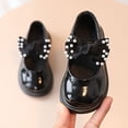 thumbnail image 2 of CAICJ98 Toddler Girl Shoes Fashion Spring Summer Children Sandals For Girls Flat Open Toe Rhinestone Solid Bowknot Princess Style,Black, 2 of 4