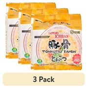 (3 pack) Sapporo Ichiban Tonkotsu Ramen Noodles, 18.5 Oz, 5-Pack