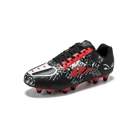 

Daeful Mens Training Football Shoes Durable Sneakers Firm Ground Soccer Cleats Men s Lightweight Comfortable Lace Up Athletic Shoe Red 6