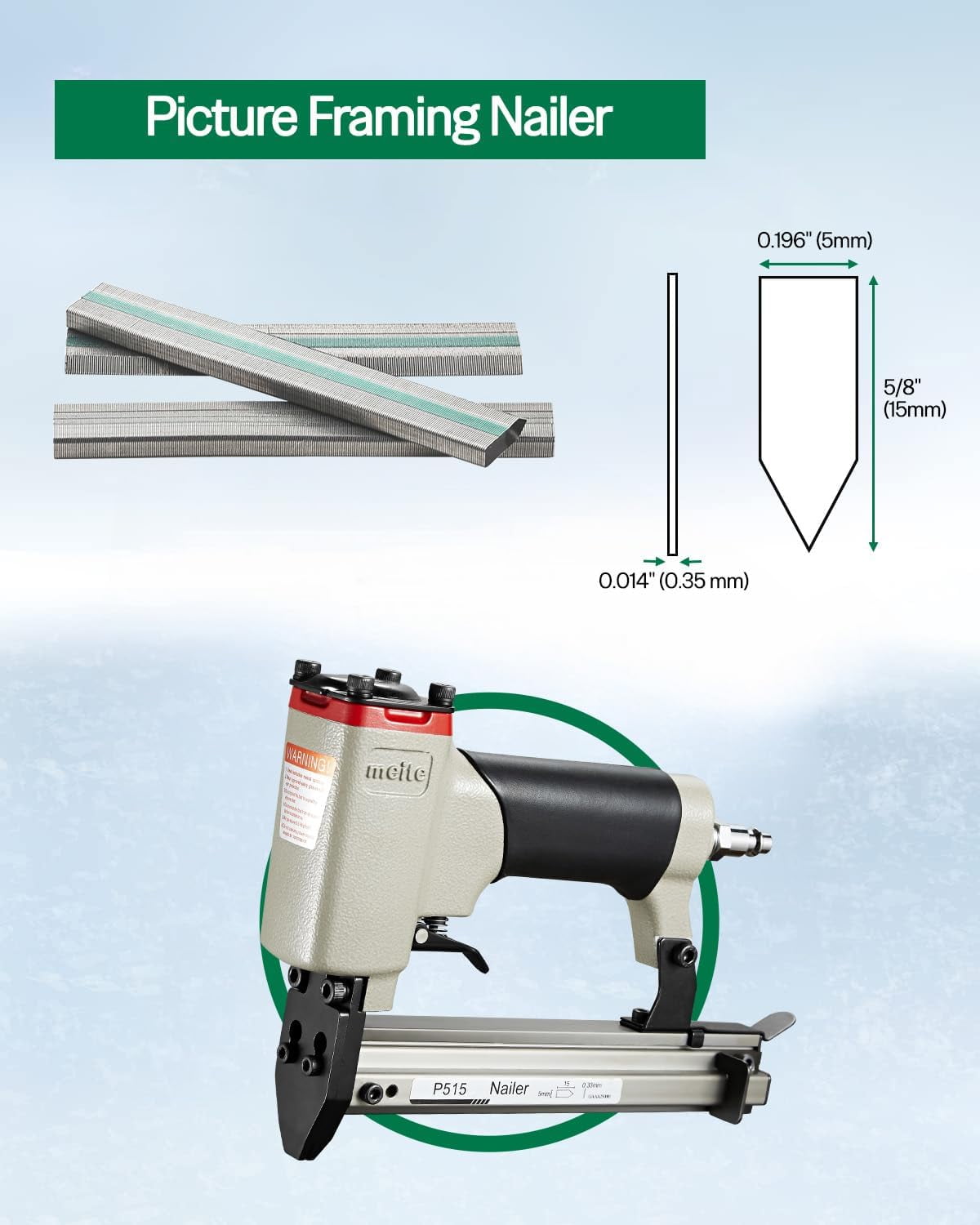 MEITE P515 5/8 inch Pneumatic Flex Point Tacker or Nailer Picture Framing Nailer