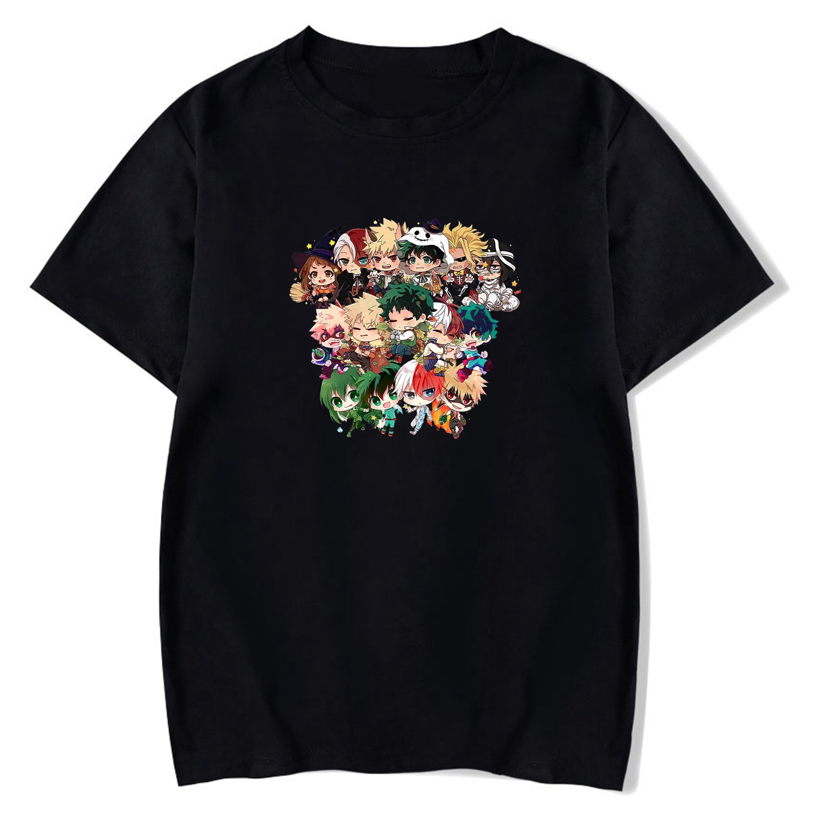 SOSPIRO Unisex My Hero Academia T Shirts Midoriya Bakugo Cosplay with Baseball Cap Sun Hat & 50pcs Anime Academia Stickers Gifts Set(Black-L) - image 4 of 7