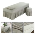 thumbnail image 4 of Funda de Sábana Cómoda con orificio para Sábanas con Funda de almohada y Funda de taburete Salvador GRIS Sábana de masaje, 4 of 8