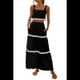 thumbnail image 3 of Conjunto de Playa de Verano de 2 Piezas para Mujer, Informal, Sin Mangas, Camiseta Corta y Falda Larga de Cintura Alta. Negro L, 3 of 9