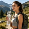 thumbnail image 2 of Sports Water Bottle with Mist Spray - 2-in-1 BPA-Free Drinking Bottle with Misting Function - Leak Proof Hydration Bottle for Gym - 1 Bottle - Gray, 2 of 6
