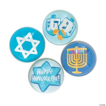 Hanukkah Bouncy Balls - Toys - 12 Pieces