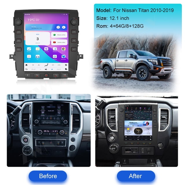ZWNAV 12.1 inch Android 11 Car Radio for Nissan Titan 2010-2019 Stereo Upgrade Tesla Style IPS Touch Screen Android Auto GPS Navigation Head Unit Multimedia Player