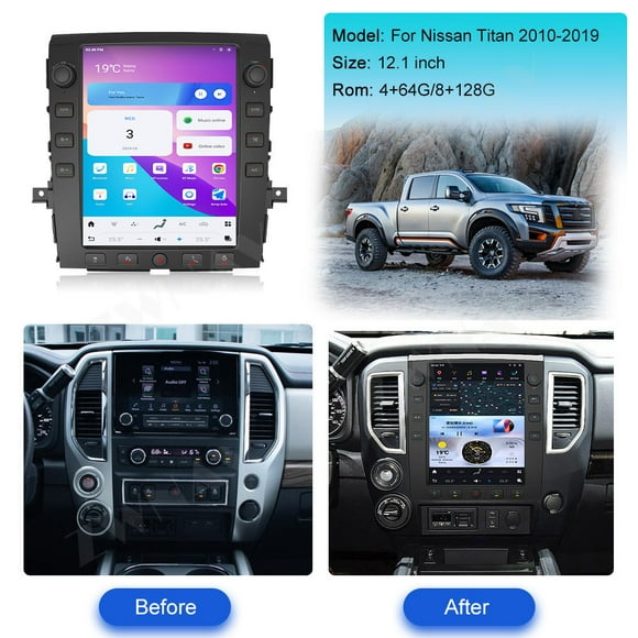 ZWNAV Radio de Voiture Android 11 12.1 Pouces pour Nissan Titan 2010-2019 Stéréo Mise à Niveau Style Tesla Écran Tactile IPS Android Auto GPS Unité Centrale Lecteur Multimédia