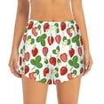 thumbnail image 2 of Salouo Strawberry Print Women's 2 in 1 Running Shorts Double-Layer Shorts Athletic Workout Gym Yoga Shorts Running Shorts for Women-Small, 2 of 7