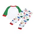 thumbnail image 3 of Tenue d'Intérieur Imprimé Dinosaure Col Parent-Enfant Manches Longues Costume Robe Parents et Enfants, 3 of 5