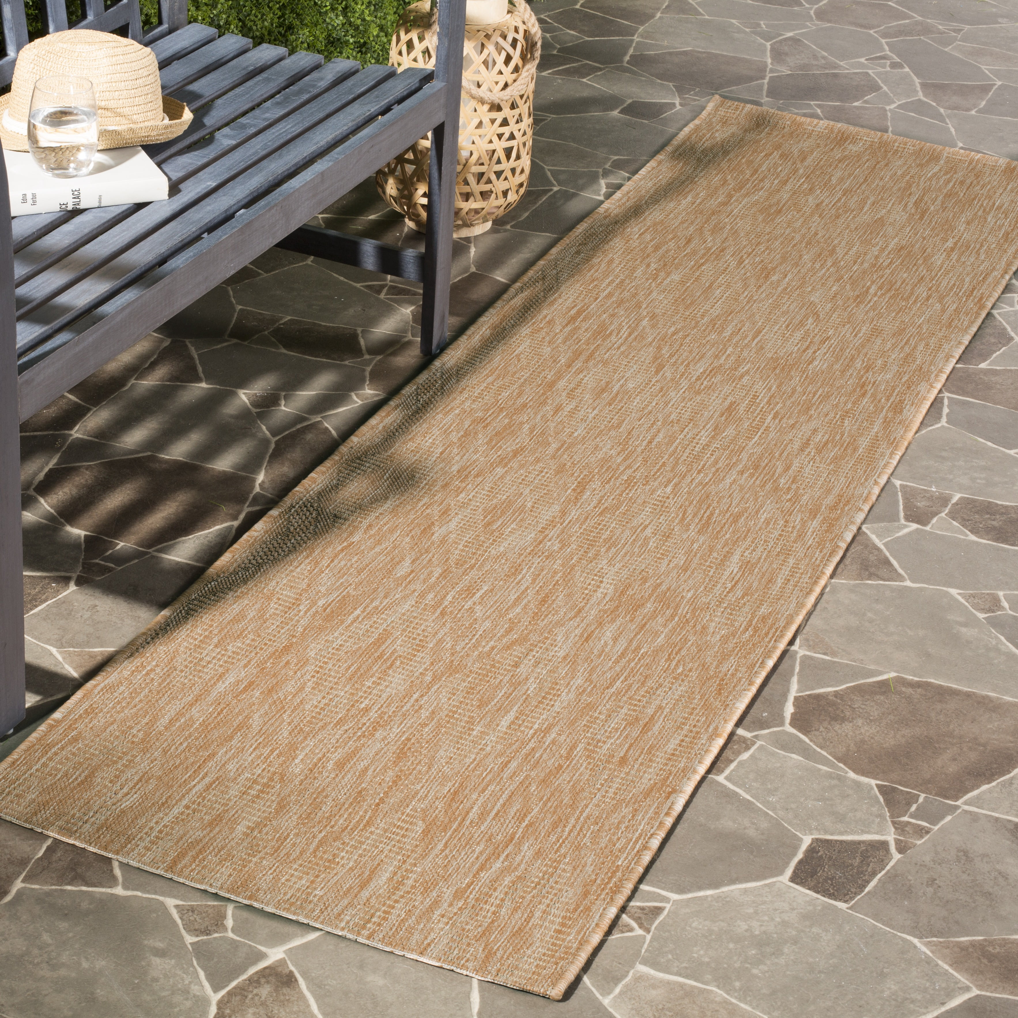 Safavieh Courtyard Teodor Geometric Indoor/Outdoor Runner Rug, Natural, 2'3" x 17'