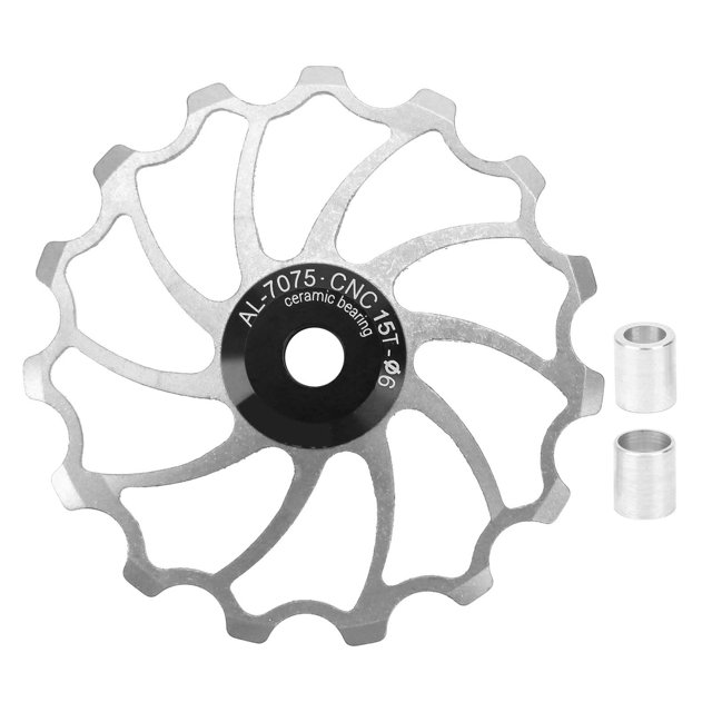 Bike Guide Pulley, High Lubricity Wear Resistant Bicycle Guide Wheel 15T Lightweight With 2 Accessory For Bikes Gold,Red,Silver