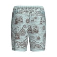 thumbnail image 2 of Haiem Pirate Adventure Map Men's Pajama Short with Soft Woven Cotton Elastic Waistband Sleep Short-Large, 2 of 9