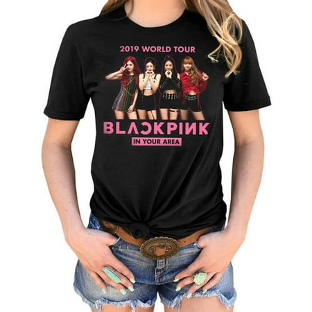 Fancyleo BLACKPINK 2019 World Tour ASIA Women's Summer Personality Fashion Print Short Sleeve T-Shirt -