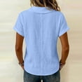 thumbnail image 6 of Ashirexll Womens Casual Tops Collared V-Neck Short Sleeve Solid Color Blouse Casual Summer Top for Spring, 6 of 7