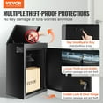 thumbnail image 2 of VEVOR Package Delivery Boxes for Outside 15.4" x 10.6" x 20.5", Galvanized Steel Wall Mount Mailbox with Coded Lock, Anti-Theft Baffle, IPX3 Waterproof Lockable Large Mail Box for Porch, Curbside, 2 of 9