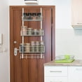 thumbnail image 3 of Over The Door Hanging Organizer Rack with 3 Mesh Baskets 5 Hooks, White, 3 of 7