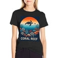 thumbnail image 4 of T-shirt Coral Reef  Soft Cotton Adult Heat-Transfer Graphic T-Shirt - 180g Breathable Fabric, Unisex Summer Casual Wear with Durable Heat-Printed Design, 4 of 10