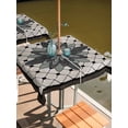 thumbnail image 2 of Outdoor Tablecloth with Umbrella Hole for Patio/Picnic/Party/Camping, Retro Flowers Waterproof Table Cloth Square Cover Washable, Boho Ethnic Retro Abstract Florals Grid (54"x 54"), 2 of 8