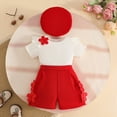 thumbnail image 2 of TOWED22 Toddler Baby Girl Clothes 12 18 24 Month 2T 3T Summer Outfit Strawberry Graphic T-shirts Shorts Set(Red,3 Y), 2 of 9