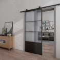 thumbnail image 3 of Wood & Hart 37" Concorde Frosted Metal Barn Door Kit, 3 of 9