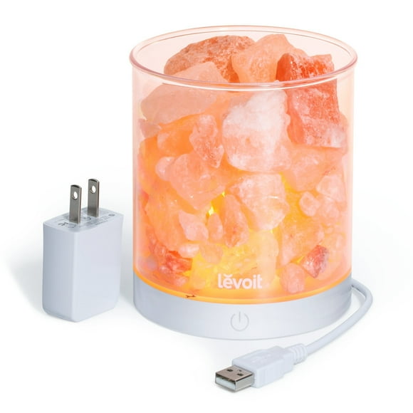 Levoit Cora Himalayan, Pink Rock Large Crystal Natural Himilian Sea Salt (Etl Certified) Dimmer Night Light,Gift Lamp, Dimmable Touch Switch