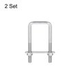 thumbnail image 3 of Square U-Bolts 2 Sets 42mm Inner Width 100mm Length M8 304 Stainless Steel U Clamp Bolt, 3 of 5