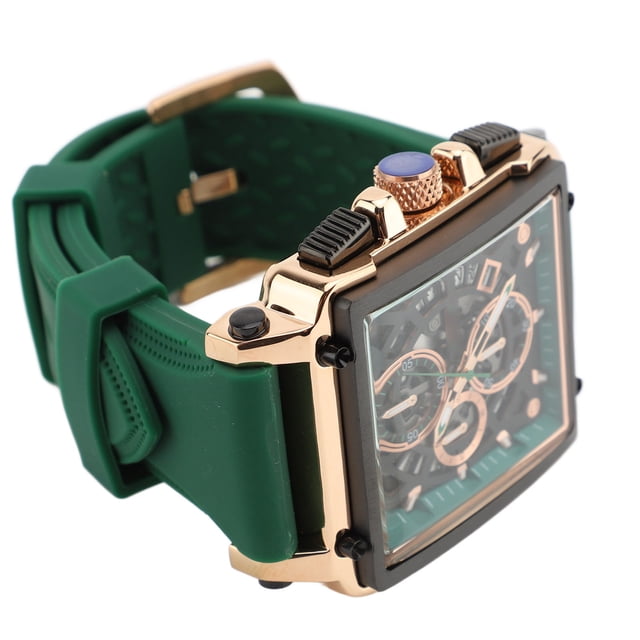 Reloj De Vestir Para Hombre, Cronógrafo Deportivo, Cuarzo, Analógico, Correa De Silicona Luminosa, Reloj Hueco Para Hombre, Diseño Deportivo Con Temporizador, Ideal Para