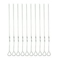thumbnail image 1 of Brochette de Barbecue Plate Longue Réutilisable en Acier Inoxydable pour Viande Légumes Grillades 10 Pcs, 1 of 8