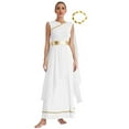 thumbnail image 1 of Xnihocha Costume Classique de Luxe pour Femmes Toga Robe Romaine Ancienne avec Ensemble de Couvre-Chefs Blanc S, 1 of 7