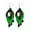 Q, variant on YYKihy Women Fashion ST. Patrick's Day Green Drop Shape Printing Earrings Ear Studs