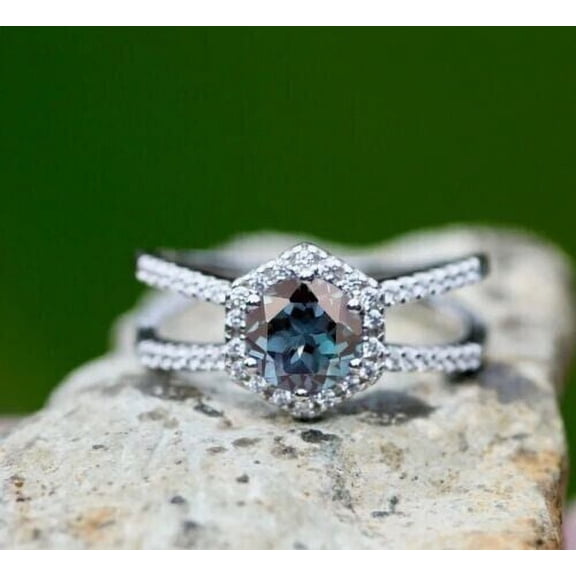 Natural Alexandrite Ring,925 Sterling Silver Women Christmas Gift Ring