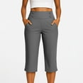 thumbnail image 7 of YDDIAN Womens Golf Capris Summer High Waisted Stretch Cropped Dressy Work Pants Casual Pull on Capri Pants Slacks Yoga Pants with Pockets Dark Gray L, 7 of 7