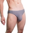 thumbnail image 2 of HVOBTTY Mens Fashion Classic Briefs, Everyday Comfortable Briefs for Men, Men's Casual Soft Solid Color Ice Silk Breathable Seamless Sports Briefs Gray, M, 2 of 4