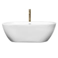 thumbnail image 2 of Soho 68 Inch Freestanding Bathtub in White with Shiny White Trim and Floor Mounted Faucet in Brushed Gold, 2 of 5