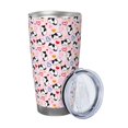thumbnail image 2 of Fotbe Cartoon Cat And Heart Pattern 20 oz Tumbler Stainless Steel Vacuum Insulated Coffee Ice Cup Double Wall Travel Flask Leak-proof Coffee Cup-Straw Three-piece Set, 2 of 8