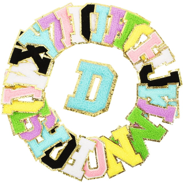 26Pcs Clothes Patches Letter Iron On Patches Sewing Letter Patches Embroidered DIY Patches