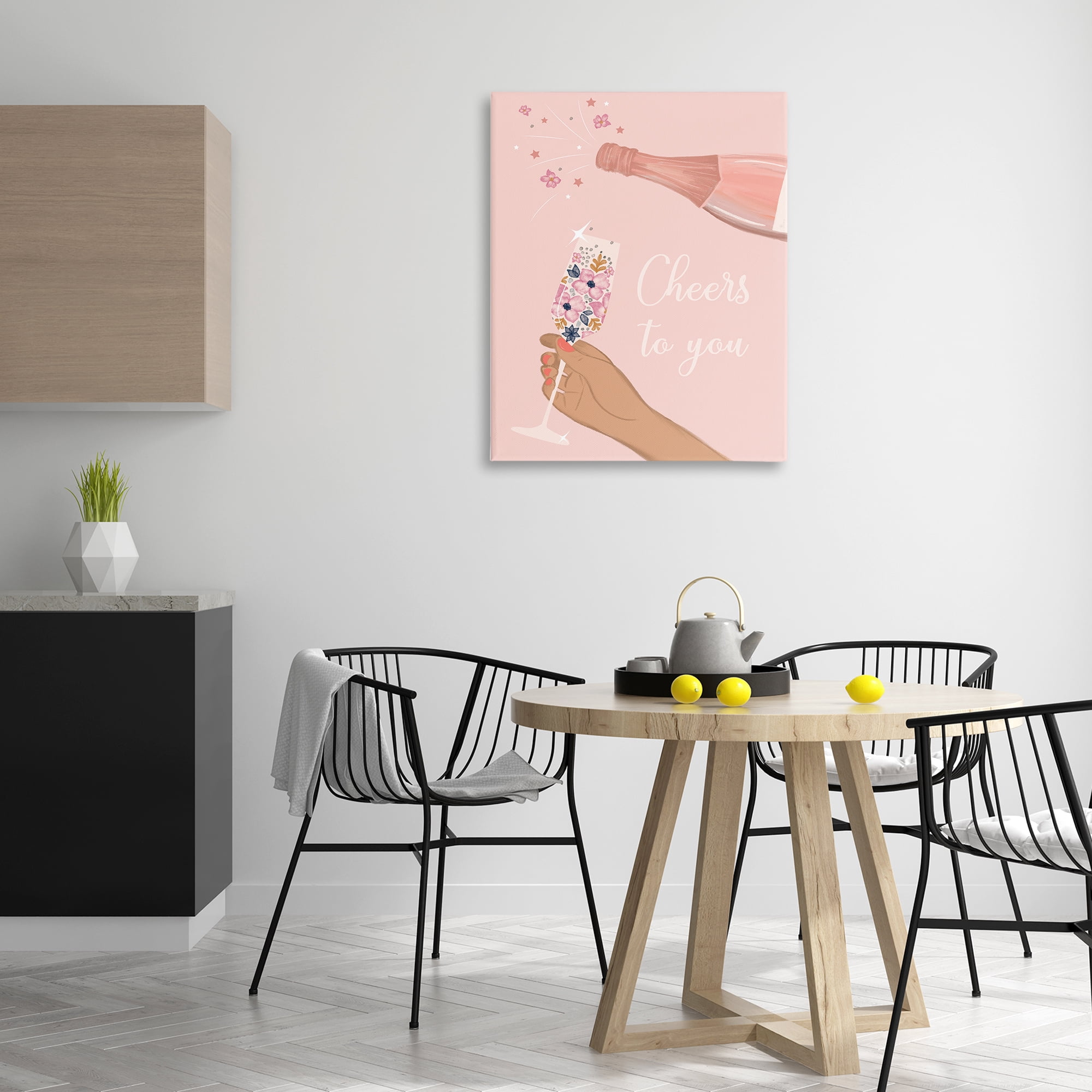 Stupell Industries Cheers To You Champagne Food & Beverage Painting Gallery Wrapped Canvas Art Print Wall Art, 30 x 40