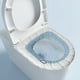 thumbnail image 3 of Funda de asiento de inodoro engrosada con asa - Anillo de punto lavable 4 Seasons, diseño de contorno completo para inodoros redondos y alargados, 3 of 5