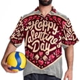 thumbnail image 4 of Valentine's Day Font Men's Short Sleeve Printed Poplin Shirt with Spread Collar Tops - Casual Button Down Summer Beach Shirt for Men and Women, 4 of 6