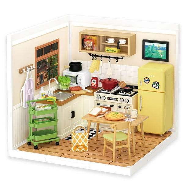Set de construcción Rolife DIY DIY, casa de plástico en miniatura con LED